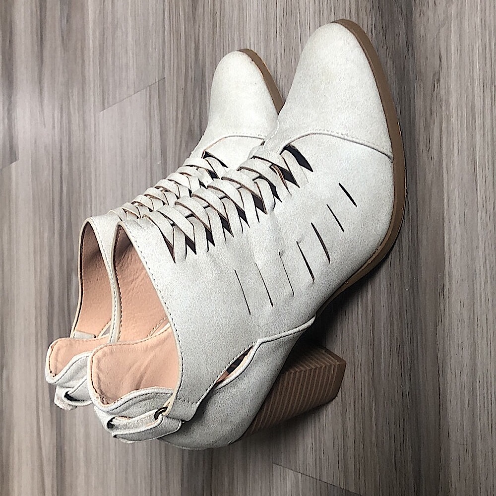 HP Stone woven ankle bootie BEST IN SHOES